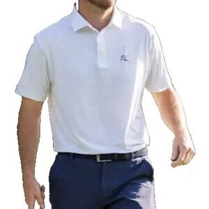 Rhoback Golf Polo Shirt Mens XXL White Blue Dog A004262